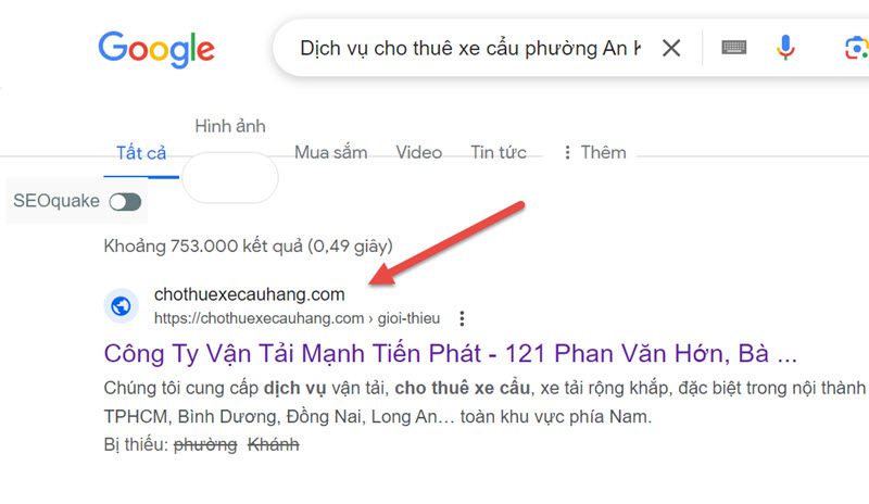 Hướng dẫn tìm đơn vị cho thuê xe cẩu uy tin tại quận 2 trên google