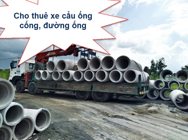 Cho thuê xe cẩu ống cống, đường ống