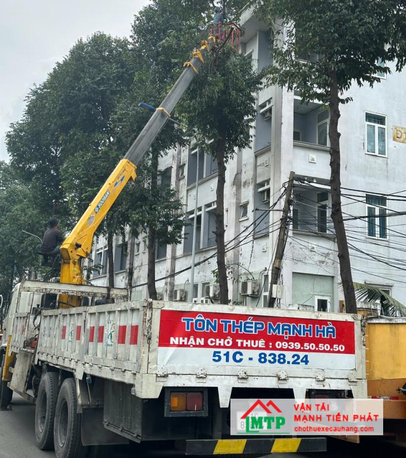 Xe cẩu gắn giỏ nâng người tại Vận Tải MTP