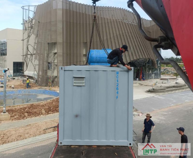 Vận Tải MTP nhận thuê xe cẩu container văn phòng & nhà container